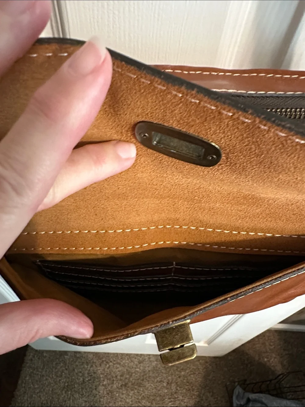 Patricia Nash Cognac Brown Leather Crossbody Bag - Picture 4 of 12